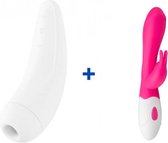 Satisfyer Curvy 2+ - Wit - Luchtdruk Vibrator + Ascella Vibe Rabbit Vibrator - Tarzan Vibrator