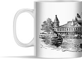 Mok - Antieke illustratie van Ellis Island en het immigratiegebouw - 350 ml - Beker