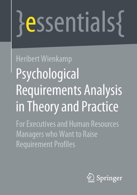 essentials - Psychological Requirements Analysis in Theory and Practice