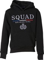 Jongens trui hoodie zwart 'SQUAD' | Maat 128/ 8Y