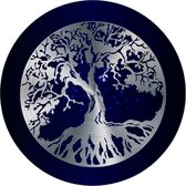 Celtic Tree - Wandcirkel Aluminium -  Levensboom - rond 30cm - Zwart - Blauw - Zilver - Pagan - Heidens - Keltisch - Magisch - Muurcirkel - Wanddeco - Dibond