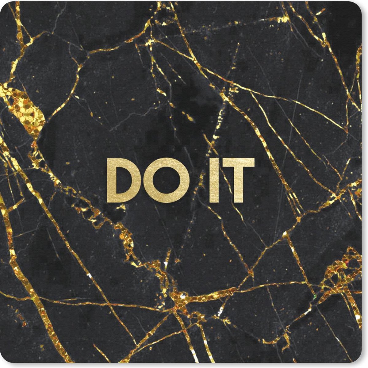 Muismat 20x20 cm - Mousepad Quotes - Motivatie - goud - Marmer print - Muismatten