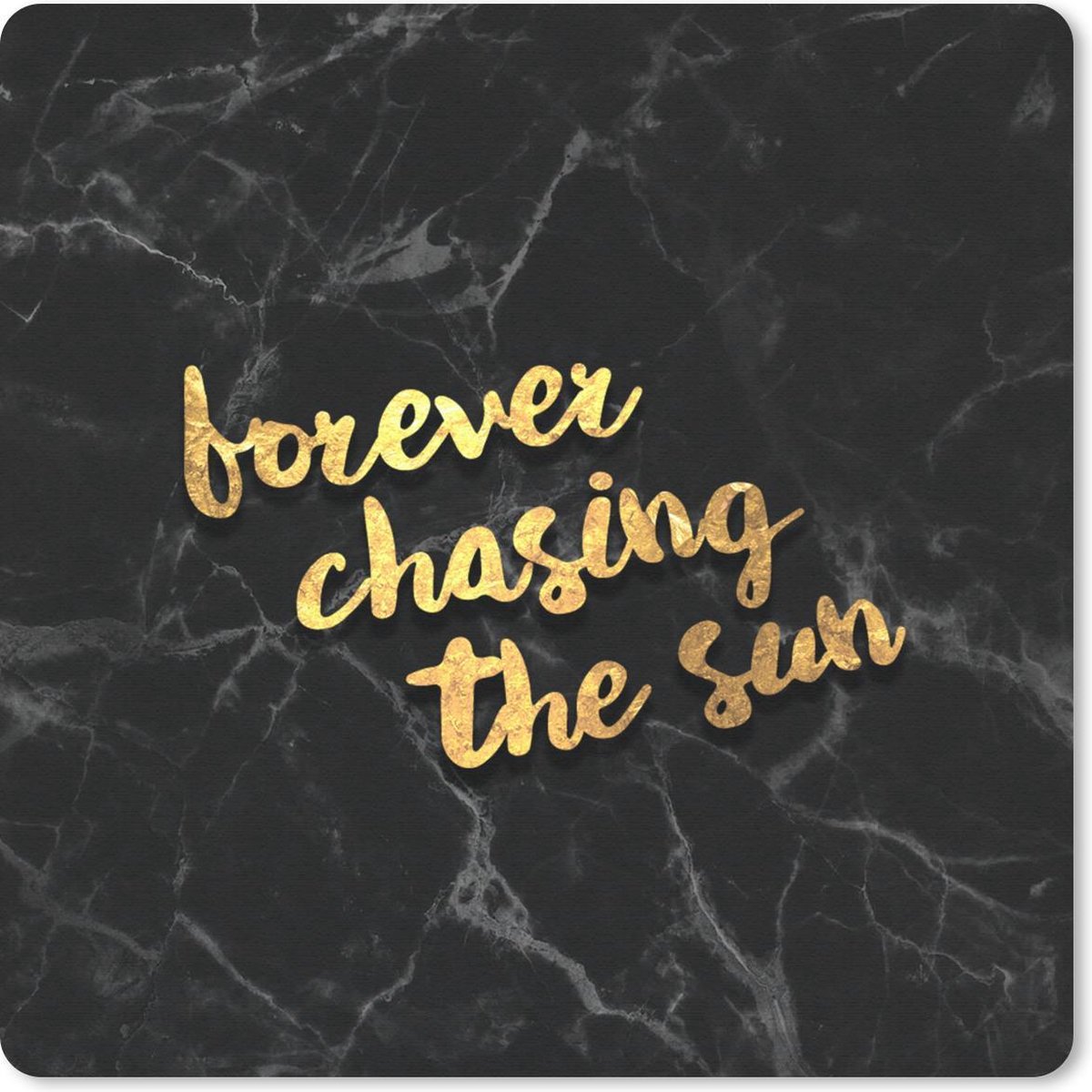 Muismat 20x20 cm - Mousepad Quote - Zon - Goud - Zwart - Muismatten