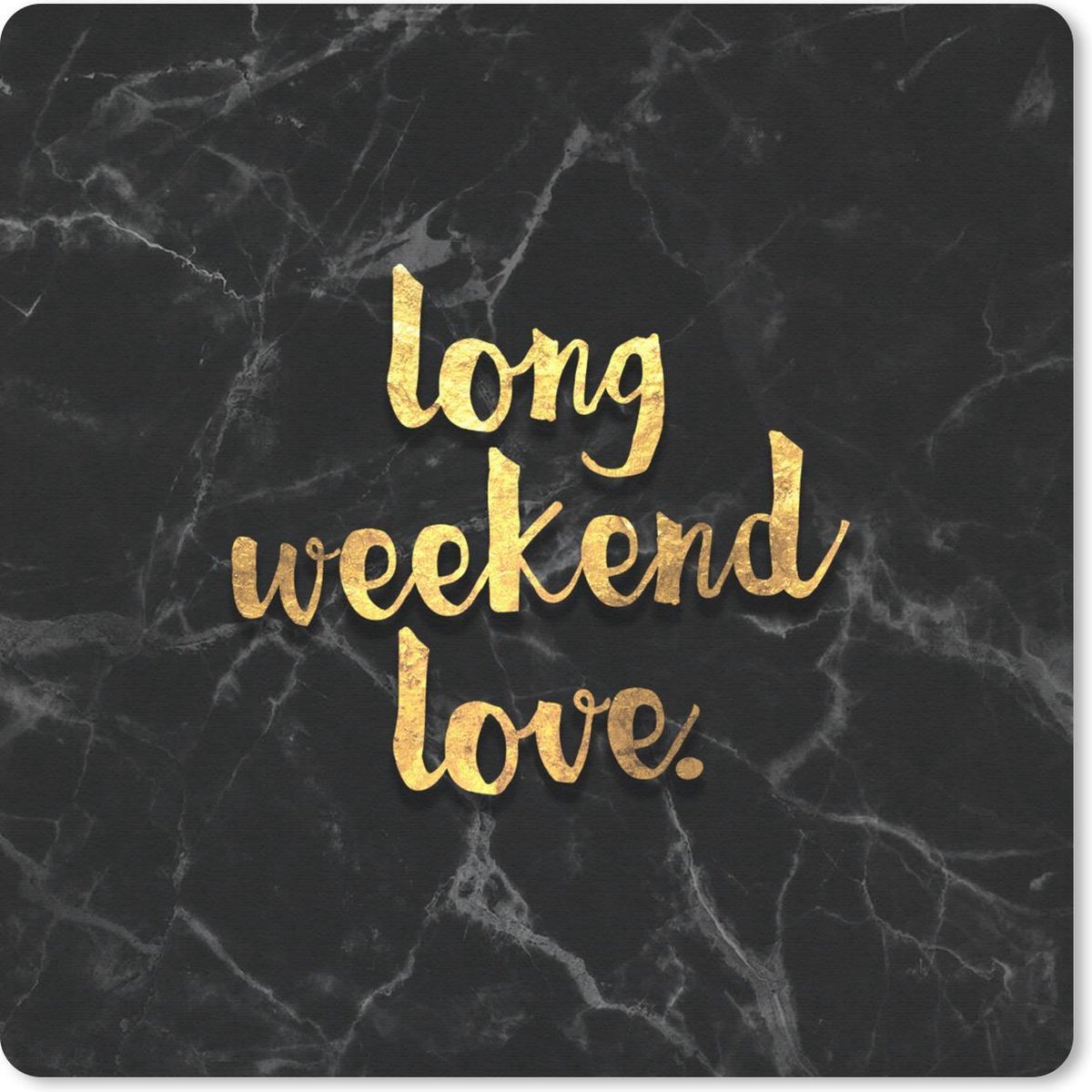 Muismat 20x20 cm - Mousepad Quotes - Love - Goud - Marmer print - Muismatten