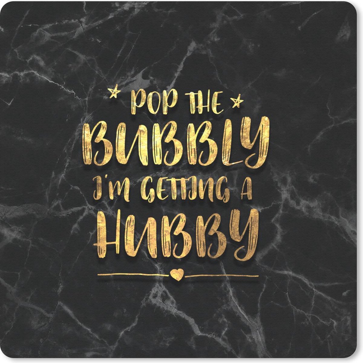 Muismat 30x30 cm - Mousepad Quotes - Bride To Be - Goud - Marmer print - Muismatten