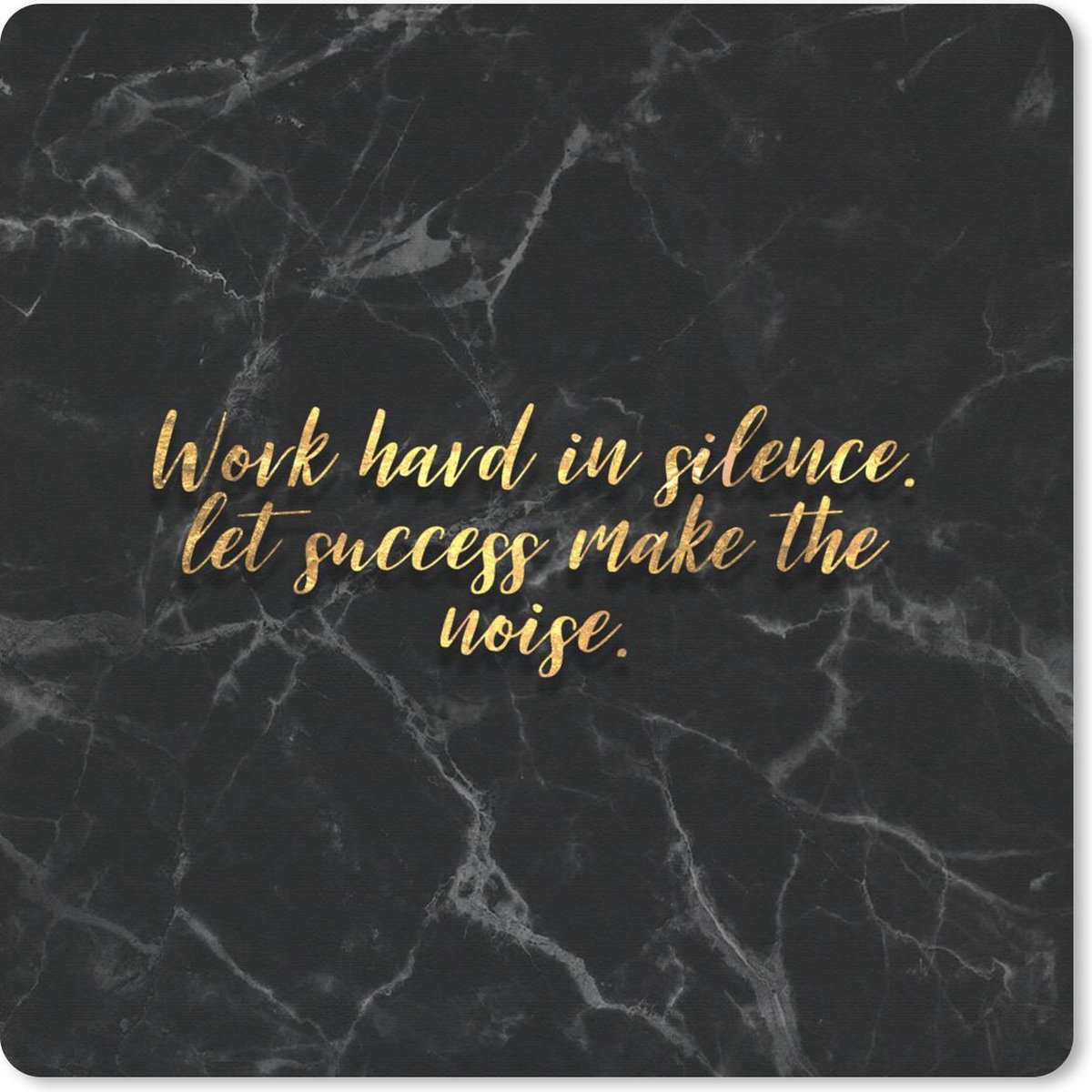 Muismat 20x20 cm - Mousepad Quotes - Motivatie - Goud - Marmer print - Muismatten