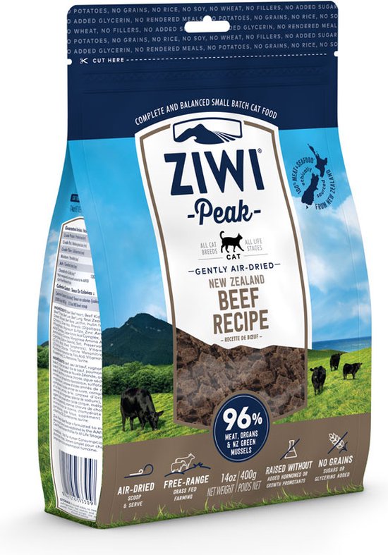 Ziwi Peak Gently Air Dried – Kattenvoer – Rund – 400 G