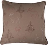 Hoyz | Kussen Reindeer Stitch Taupe | 45 X 45 | Sierkussen Voor Woonkamer Of Slaapkamer