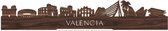 Standing Skyline Valencia Notenhout - 40 cm - Woondecoratie design - Decoratie om neer te zetten - WoodWideCities