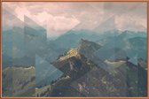 JUNIQE - Poster met kunststof lijst Alpen uitgestrekt  - foto -40x60