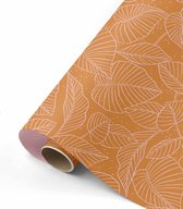 Collectiv Warehouse - Cadeaupapier - Inpakpapier - Kaftpapier - roest - roze - Lovely Leaves - Bladeren - 50x300 cm