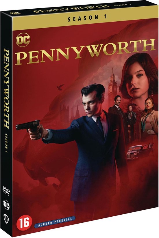 Pennyworth Seizoen 1 DVD hoes met Thomas Shelby die een pistool vasthoudt.