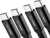 2x MOJOGEAR USB-C naar USB-C kabel 100 Watt - USB 3.1 Extra Sterk - Snellader geschikt voor o.a. Smartphones/Telefoons/ iPhone 15 / iPad Pro - 1,5 meter - Zwart [DUOPACK]