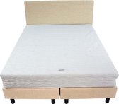 Bedworld Boxspring 140x210 - Stevig - Lederlook - Gebroken wit (MD921)