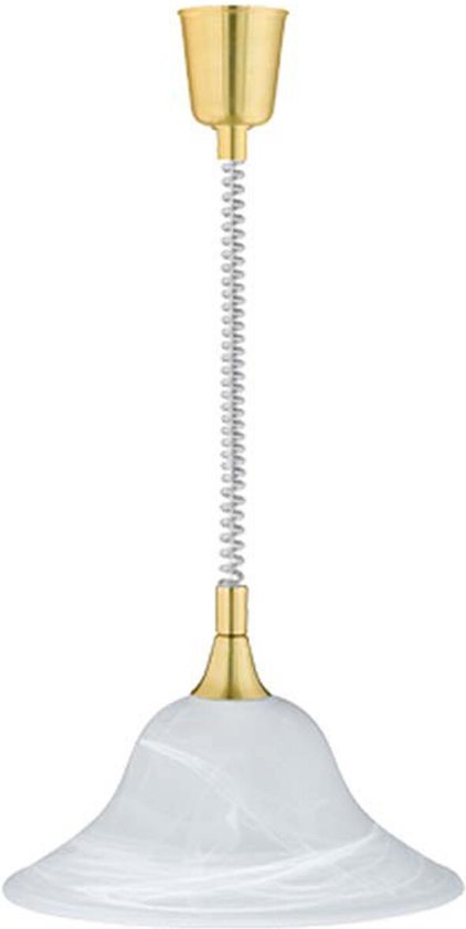 LED Hanglamp - Hangverlichting - Torna Voluna - E27 Fitting - Rond - Mat Goud - Aluminium