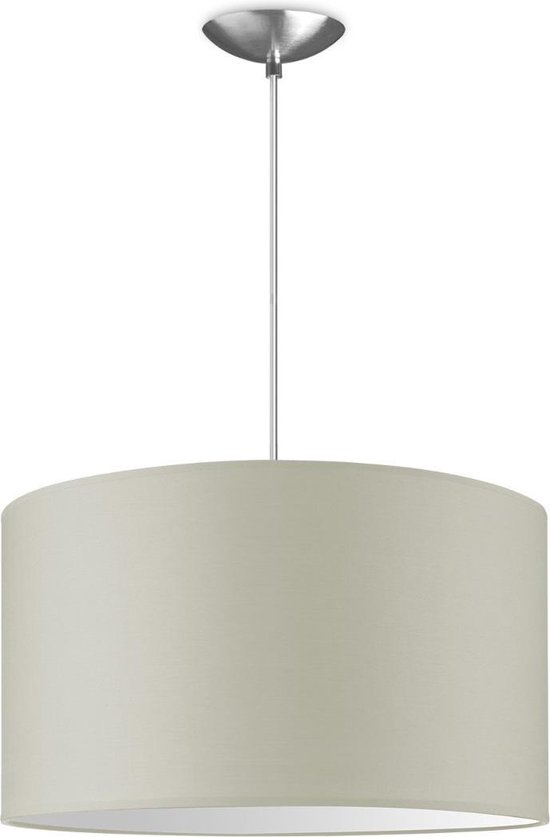 EGLO Hanglamp Tabley, pendellamp boven eettafel, natuurlijke eettafellamp van bamboe en linnen, lamp hangend voor eetkamer, E27 fitting, 38 cm