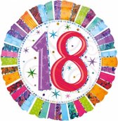 folieballon 18 jaar multicolor 15 cm