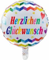 folieballon Herzlichen Gl√ºckwunsch 45 cm wit