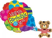 folieballon Happy Birthday Bear junior 91 cm