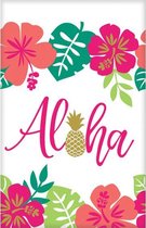 tafelkleed Aloha 259 x 137 cm papier wit/roze/groen