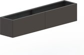 MySteel Gepoedercoat staal plantenbak Texas xxl 2000x400  - Kleur: RAL9005 (zwart) - Hoogte: 800mm