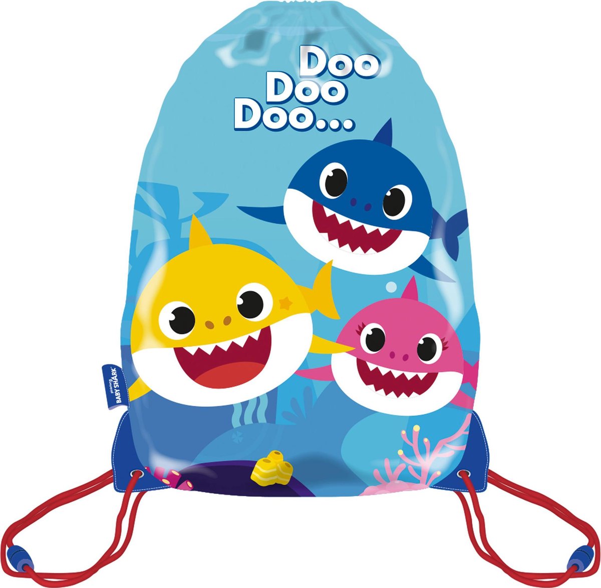 Baby Shark - Gymtas – 44 x 33 cm – Sporttas / Zwemtas - Kinderen – Blauw