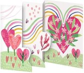 Trifold Triptych Card Hearts & Trees (GCN 243)