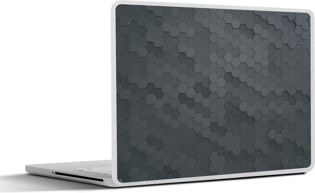 Laptop sticker - 12.3 inch - Achtergrond - Vormen - Grijs - 30x22cm - Laptopstickers - Laptop skin - Cover
