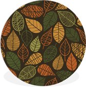 Wall Circle - Indoor Wall Circle - Motifs - Automne - Feuilles - ⌀ 90 cm - Décoration murale - Peintures ronds