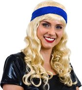 zweetband 5 cm katoen blauw one-size