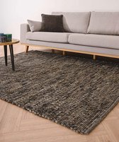 Wollen vloerkleed Lett - grijs/bruin 60x120 cm