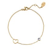 Armband geboortesteen maart goud