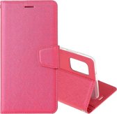 Voor Samsung Galaxy A51 5G Zijden Textuur Horizontale Flip Leren Case met Houder & Kaartsleuven & Portemonnee & Fotolijst (Rose Rood)