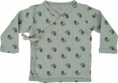 Lodger Baby Shirt maat 62 - Topper - 100% Katoen - Hydrofiel - Perfecte Pasvorm - Elastisch - Overslag - Oeko-Tex - 2-4M - Groen