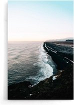 Walljar - Zwart Zandstrand - Muurdecoratie - Poster