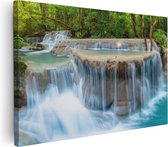 Artaza Canvas Schilderij Waterval In Het Bos In Thailand - 120x80 - Groot - Foto Op Canvas - Canvas Print