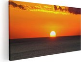 Artaza Canvas Schilderij Oranje Zonsondergang In De Oceaan - 120x60 - Groot - Foto Op Canvas - Canvas Print