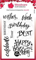 Woodware Clear stamp - Felicitaties - A6 - Polymeer