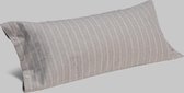 Yumeko kussensloop velvet flanel stone bruin stripe 40x80  - Biologisch & ecologisch