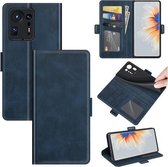 Voor Xiaomi Mix 4 Dual-side magnetische gesp horizontale flip lederen tas met houder & kaartsleuven & portemonnee (donkerblauw)