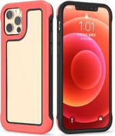 Crystal PC + TPU schokbestendig hoesje voor iPhone 11 (fluorescerend roze + zwart)