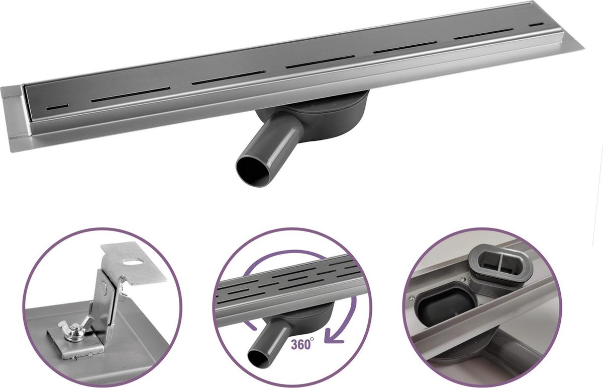 CityLine douchegoot - RVS - 50cm - Flex uitloop - Row