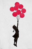 Poster - Banksy Girl Floating - 91.5 X 61 Cm - Multicolor