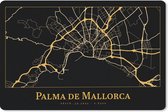 Bureau onderlegger - Muismat - Bureau mat - Kaart - Palma de Mallorca - Goud - Zwart - 60x40 cm