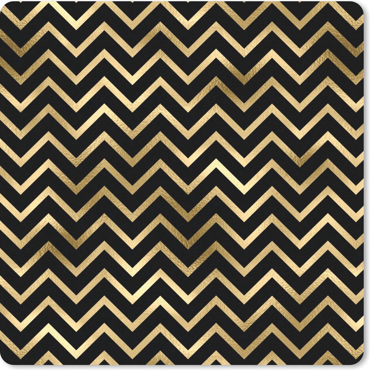 Muismat 20x20 cm - Mousepad Patronen - Lijn - Goud - Muismatten
