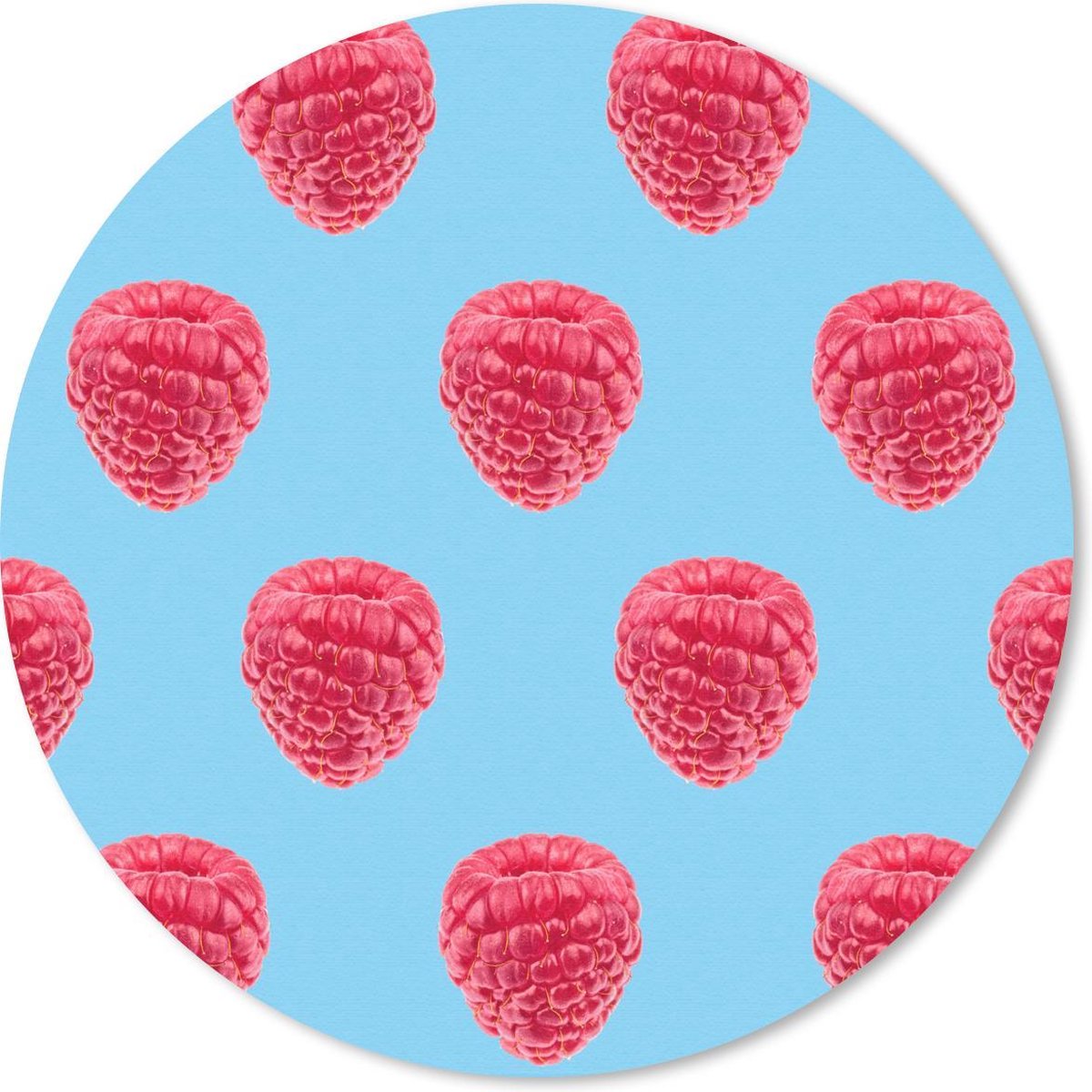 Muismat rond 20x20 cm - Mousepad Framboos - Roze - Patronen - Ronde muismatten