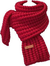 Gebreide wollen sjaal | wollen sjaal | donker rood | 180 cm