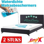 2 stuks Waterdichte Matrasbeschermers 120x200 - Hoeslakenbadstof - Antibacteriëel - Rondom Elastiek - Wit - Waterdichte Matras Beschermer Incontinentie Matrasbeschermer - 120 x 200