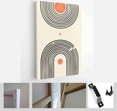 Abstract Illustration in Minimal Style for Wall Decoration Background. Mid century modern minimalist art print. Boho wall decor - Modern Art Canvas - Vertical - 1874434378 - 80*60