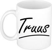Truus naam cadeau mok / beker sierlijke letters - Cadeau collega/ moederdag/ verjaardag of persoonlijke voornaam mok werknemers